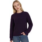DeFacto Regular Fit Bisiklet Yaka Triko Kazak, L, H6905AZ25WN, Mor-PR140, Kadın