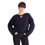 DeFacto Regular Fit Bisiklet Yaka Triko Kazak Lacivert, S, F4083AX25WN, Lacivert-NV135, Kadın