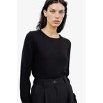 DeFacto Regular Fit Bisiklet Yaka Triko Kazak, M, F7091AZ25WN, Siyah, Kadın