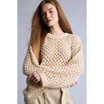 DeFacto Regular Fit Bisiklet Yaka Triko Kazak, S, H7111AX26SM, Ekru, Kadın