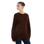 DeFacto Regular Fit Bisiklet Yaka Triko Kazak, XS, H6905AZ25WN, Kahve-BN334, Kadın