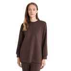 DeFacto Regular Fit Bisiklet Yaka Uzun Kollu Tesettür Tunik, S, F5117AX25AU, Kahve-BN540, Kadın