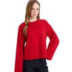 DeFacto Regular Fit Bisiklet Yaka Uzun Kollu Tişört Tunik, M, G0377AX26SP, Kırmızı-RD31, Kadın