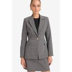 DeFacto Regular Fit Blazer Ceket, 34, D9883AX25AU, Gri-GR401, Kadın