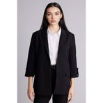 DeFacto Regular Fit Blazer Ceket, 42, G7818AX26SP, Siyah-BK81, Kadın