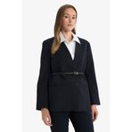 DeFacto Regular Fit Ceket Yaka Blazer Ceket Lacivert, 42, F6104AX25AU, Lacivert-NV243, Kadın