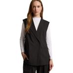 DeFacto Regular Fit Ceket Yaka Düğmeli Blazer Yelek, 40, Regular Fit Ceket Yaka Düğmeli Blazer Yelek, Siyah-BK81, Kadın