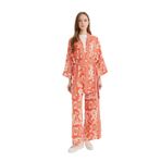 DeFacto Regular Fit Cep Detaylı Desenli Geniş Bol Paça Pantolon, 46, TYC4EE0A2D608B6602, Turuncu-OG269, Kadın
