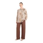 DeFacto Regular Fit Cepli Krep Geniş Paça Palazzo Pantolon, 36, E5759AX25SP, Kahve-BN519, Kadın