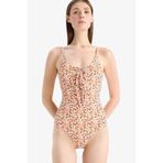 DeFacto Regular Fit Çiçekli Bürümcük Askılı Mayo, XS, E5208AX25SM, Çok Renkli, Kadın