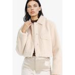 DeFacto Regular Fit Çıtçıtlı Suni Kürk Mont, M, Regular Fit Çıtçıtlı Suni Kürk Mont, Ekru-ER238, Kadın