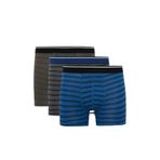 DeFacto Regular Fit Çizgili 3'lü Boxer, L, G8165AX26SP, Mavi-BE376, erkek