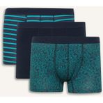DeFacto Regular Fit Çizgili 3'lü Boxer T4935AZ25SP - Lacivert-NV135 - XL