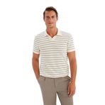 DeFacto Regular Fit Çizgili Kısa Kollu Triko Polo Tişört İndigo XXL