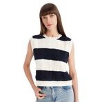 DeFacto Regular Fit Çizgili Triko Süveter, L, C9042AX24WN, Ekru-ER105, Kadın