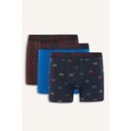 DeFacto Regular Fit Desenli 3'lü Boxer G9295AX26SP - Lacivert-NV135