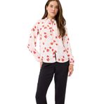 DeFacto Regular Fit Desenli Maroken Uzun Kollu Bluz, XL, E7637AX25SPRD87-218052, Kırmızı, Kadın
