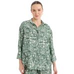 DeFacto Regular Fit Desenli Uzun Kollu Gömlek, XL, C3818AX25SP, Yeşil-GN158, Kadın