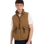 DeFacto Regular Fit Dik Yaka Şişme Yelek, L, E8291AX25AU, Kahve-BN297, Erkek