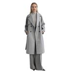 DeFacto Regular Fit Düğmeli Kaşe Uzun Kaban, L, Regular Fit Düğmeli Kaşe Uzun Kaban, Gri-GR476, Kadın
