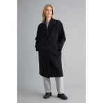 DeFacto Regular Fit Düğmeli Uzun Kaşe Kaban F1197AX25WN - Siyah-BK27 - Dropsuz - XL