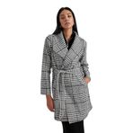DeFacto Regular Fit Ekose Desenli Kaşe Kaban Siyah S