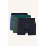 DeFacto Regular Fit Etnik Desenli 3'lü Boxer, XL, B7793AX26SP, Lacivert, erkek