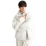 DeFacto Regular Fit Fermuarlı Suni Kürk Mont, XL, Regular Fit Fermuarlı Suni Kürk Mont, Beyaz-WT2, Kadın