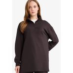 Defacto Regular Fit Fermuarlı Yaka Uzun Kollu Tunik F5771ax25aubn338 Kahve-bn338