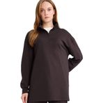 DeFacto Regular Fit Fermuarlı Yaka Uzun Kollu Tunik, S, F5771AX25AU, Kahve-BN338, Kadın