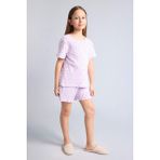 DeFacto Regular Fit Fitilli Kaşkorse Şort Tişört 2'li Pijama Takımı Kız Çocuk H8104A826SM - Mor-PR67 - 8 - 9 Yaş