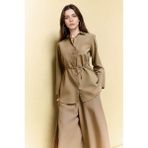 DeFacto Regular Fit Flamlı Pamuk Uzun Kollu Tunik H1868AX26SM - Haki-KH419 - XL