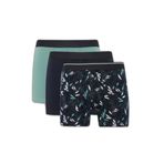 DeFacto Regular Fit Floral 3'lü Boxer, XL, G9290AX26SP, Lacivert-NV135, erkek