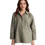 DeFacto Regular Fit Floral Uzun Kollu Haki Tunik, S, H0592AX26SP, Haki-KH440, Kadın