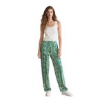 DeFacto Regular Fit Geniş Bol Paça Desenli Palazzo Pantolon, 38, D4631AX25SP, Yeşil-GN698, Kadın