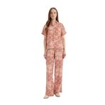 DeFacto Regular Fit Geniş Bol Paça Desenli Pantolon, 44, D4631AX25SP, Turuncu-OG269, Kadın