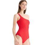 DeFacto Regular Fit Gofre Dokulu Tek Omuz Mayo, XS, E2575AX25SM, Kırmızı-RD197, Kadın