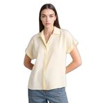 DeFacto Regular Fit Gömlek Yaka Kısa Kollu Gömlek, XS, H1482AX26SP, Sarı, Kadın