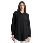DeFacto Regular Fit Gömlek Yaka Uzun Kollu Tunik, L, Z3538AZ26SP, Siyah, Kadın