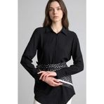 DeFacto Regular Fit Gömlek Yaka Uzun Kollu Tunik, XXL, Z3538AZ26SP, Siyah, Kadın