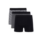 DeFacto Regular Fit Hayvan Baskılı 3'lü Boxer, 2XL, G9303AX26SP, Siyah-BK81, erkek