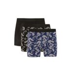 DeFacto Regular Fit Hayvan Baskılı 3'lü Boxer, XXL, G3842AX26SP, Lacivert, erkek