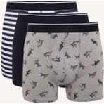 DeFacto Regular Fit Hayvan Desenli 3'lü Boxer H4519AX26SP - Lacivert-NV135 - 2XL