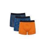 DeFacto Regular Fit Hayvan Desenli 3'lü Boxer, XL, G9377AX26SP, Mavi-BE376, erkek