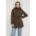 DeFacto Regular Fit Kapüşonlu Kemerli Trençkot E8582AX25AU - Haki-KH402 - XS