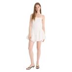 DeFacto Regular Fit Kare Yaka Modal Askılı Mini Elbise, 36, F9022AX25AU, Beyaz-WT32, Kadın
