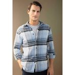 DeFacto Regular Fit Kareli Oduncu Flanel Uzun Kollu Gömlek, S, S9275AZ24AU, Mavi, Erkek