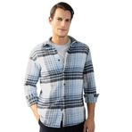 DeFacto Regular Fit Kareli Oduncu Flanel Uzun Kollu Gömlek, XS, S9275AZ24AU, Mavi, Erkek