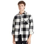 DeFacto Regular Fit Kareli Oduncu Uzun Kollu Gömlek, XS, D3298AX24WN, Siyah-BK81, Erkek