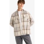 DeFacto Regular Fit Kareli Polar Gömlek F0104AX25WN - Bej-BG766 - Dropsuz - XL